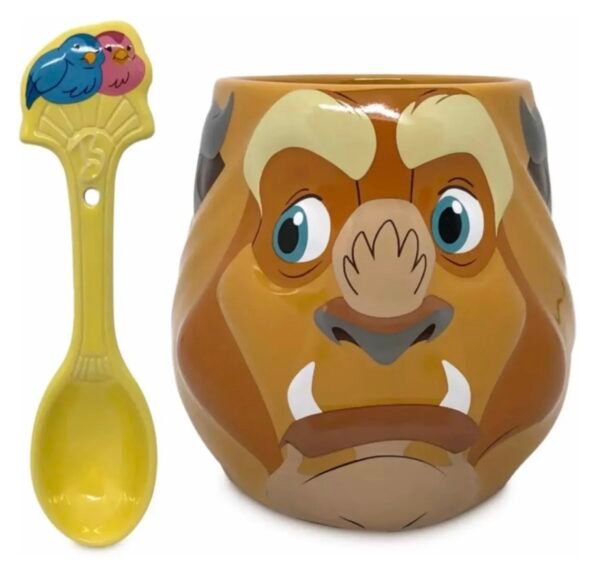 Bestia De Bella Y Bestia Taza Mug Con Cuchara Disney Store