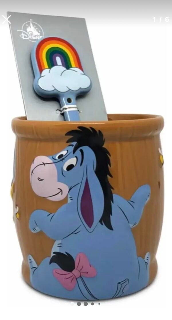 Eeyore Igor Burro Winnie Taza Mug Con Cuchara Disney Parks