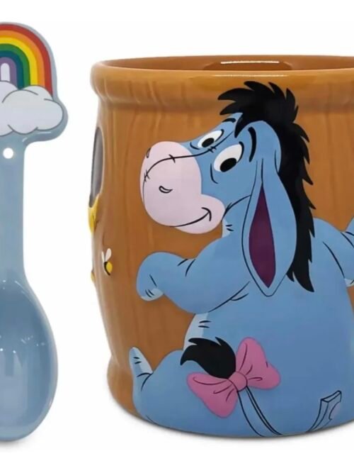 Eeyore Igor Burro Winnie Taza Mug Con Cuchara Disney Parks