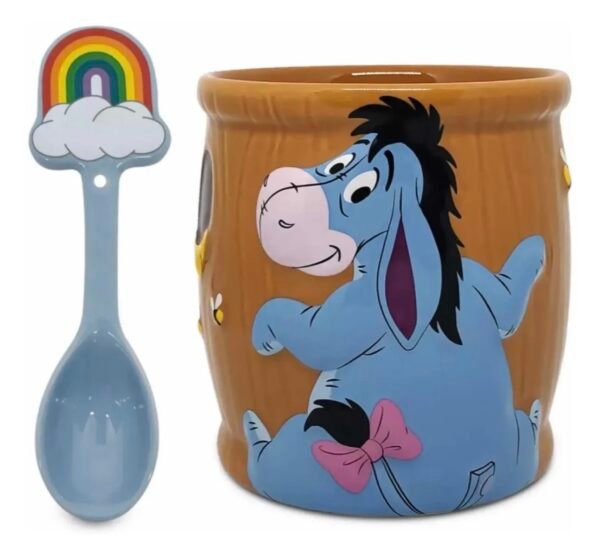 Eeyore Igor Burro Winnie Taza Mug Con Cuchara Disney Parks