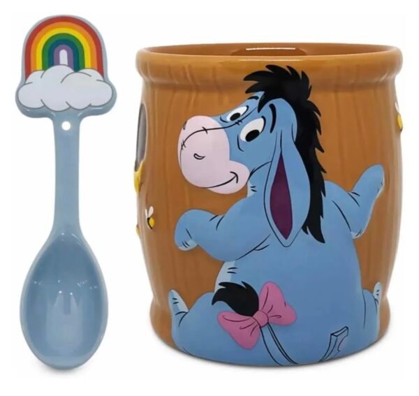 Eeyore Igor Burro Winnie Taza Mug Con Cuchara Disney Parks