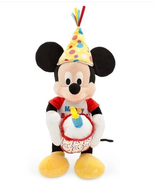 Mickey Mouse Peluche Cumpleaños 28cm Luz Sonido Disney Store