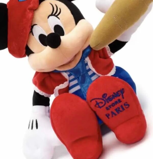 Minnie Mouse Peluche 38cm Con Croissant Disney Store Paris