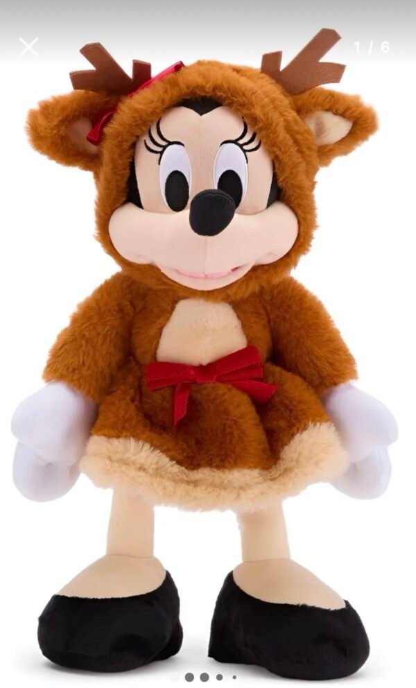 Minnie Mouse Reno Peluche 34cm Navideño Disney Europa