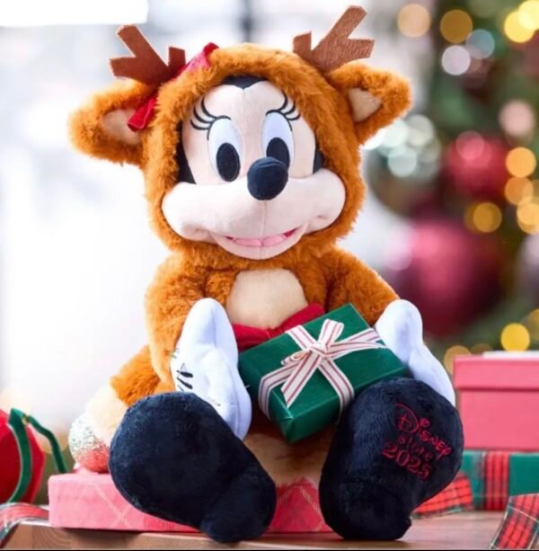 Minnie Mouse Reno Peluche 34cm Navideño Disney Europa