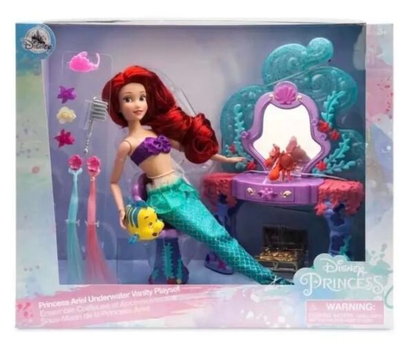 Ariel Sirenita Play Set Muñeca Tocador Bajo Del Mar Disney Store