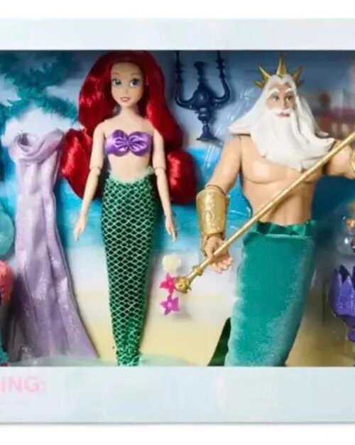 Ariel La Sirenita Tritón Y Ursula Set Deluxe Disney Store