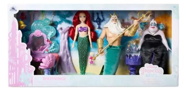 Ariel La Sirenita Tritón Y Ursula Set Deluxe Disney Store