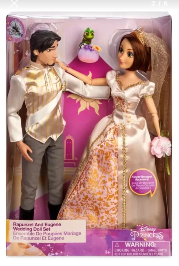 Rapunzel y Eugene Flyn Rider Pareja de Muñecos Novios  Disney Store