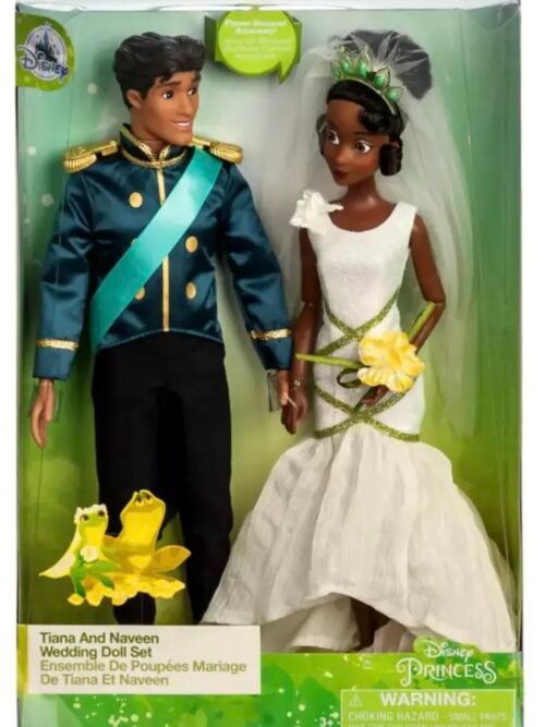 Tiana y Naveen La princesa y el Sapo Pareja de Muñecos Novios  Disney Store