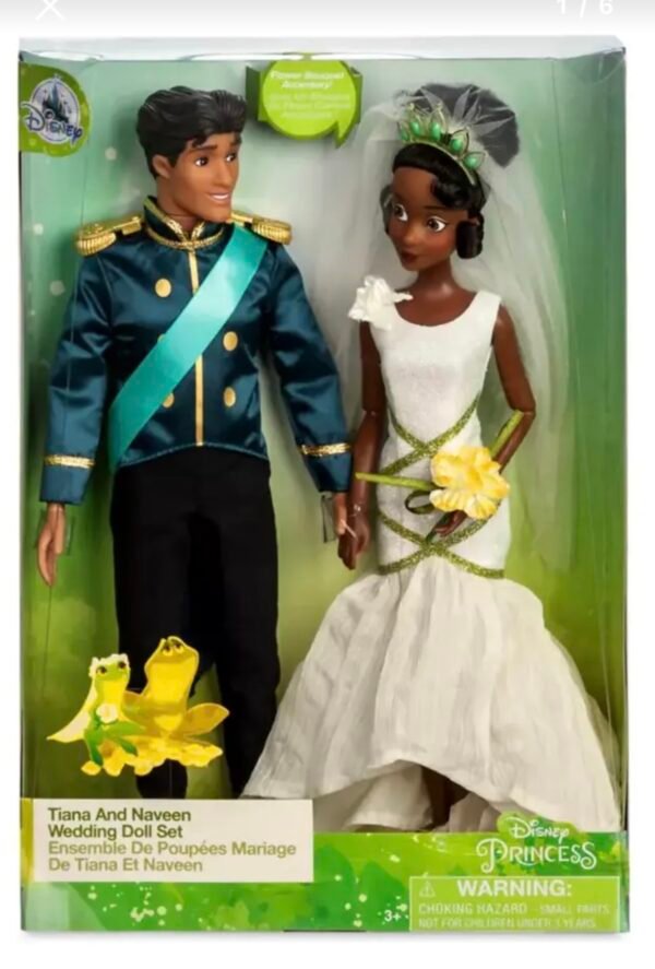 Tiana y Naveen La princesa y el Sapo Pareja de Muñecos Novios  Disney Store